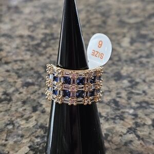 Bomb Party RG81118 "On The Road To Summer" Aqua Blue Spinel Sz 6